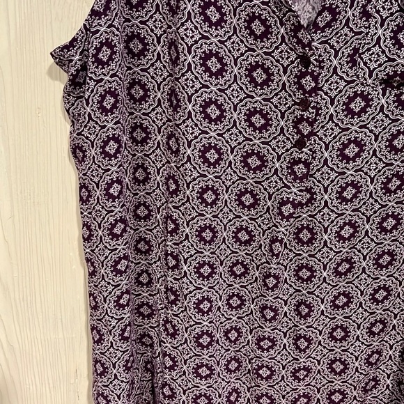 Market Spruce Sleeveless Blouse XXL Purple and White - Picture 2 of 10